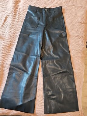 Zara Black Faux Leather Pants